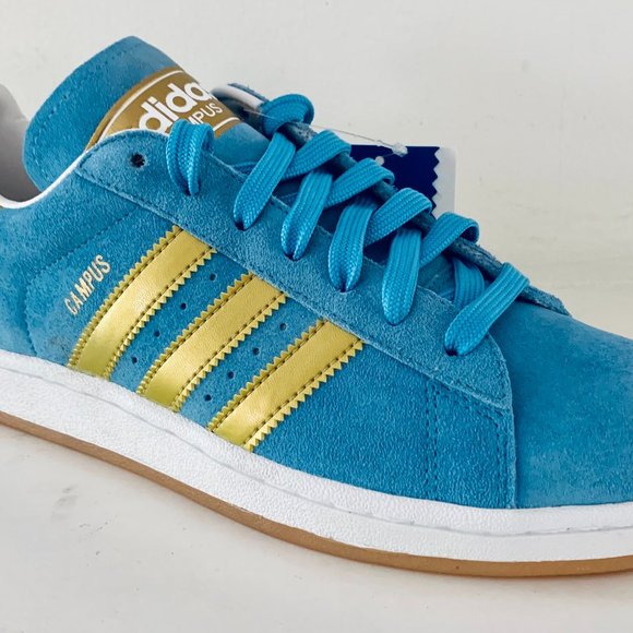 adidas gazelle silver green womens Adidas Campus ADV Shoes - Team Royal Blue / FTWR White / Gold Metallic main image 0